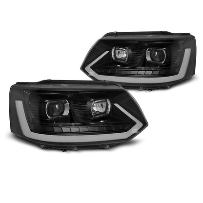 Scheinwerfer Tube Licht Schwarz Seq passend für VW T5 2010-2015