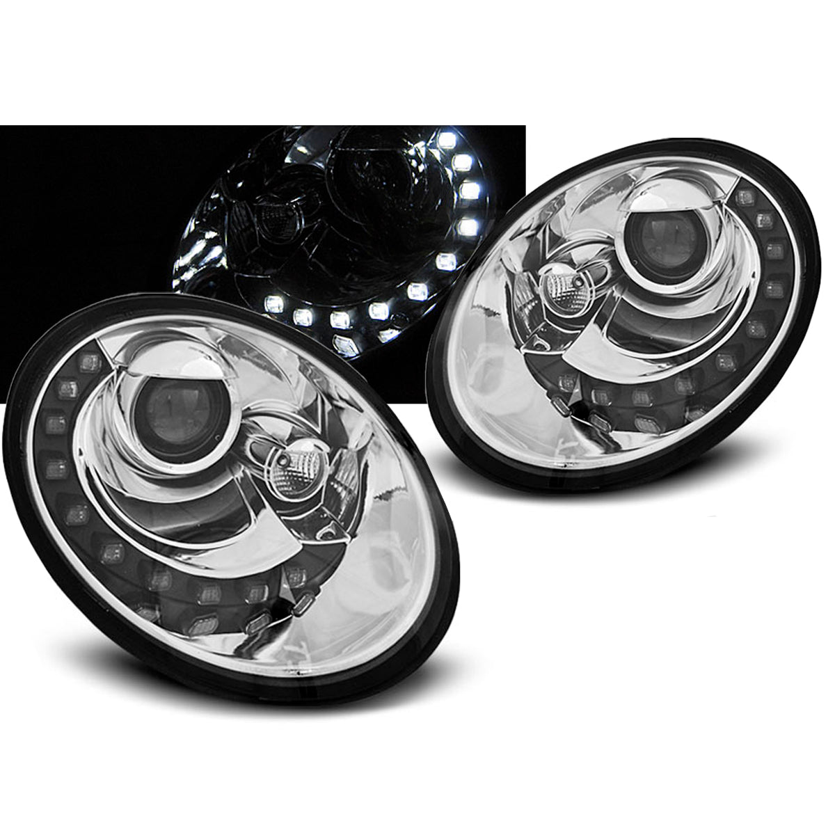 Scheinwerfer Daylight Chrom passend für VW New Beetle 06-12