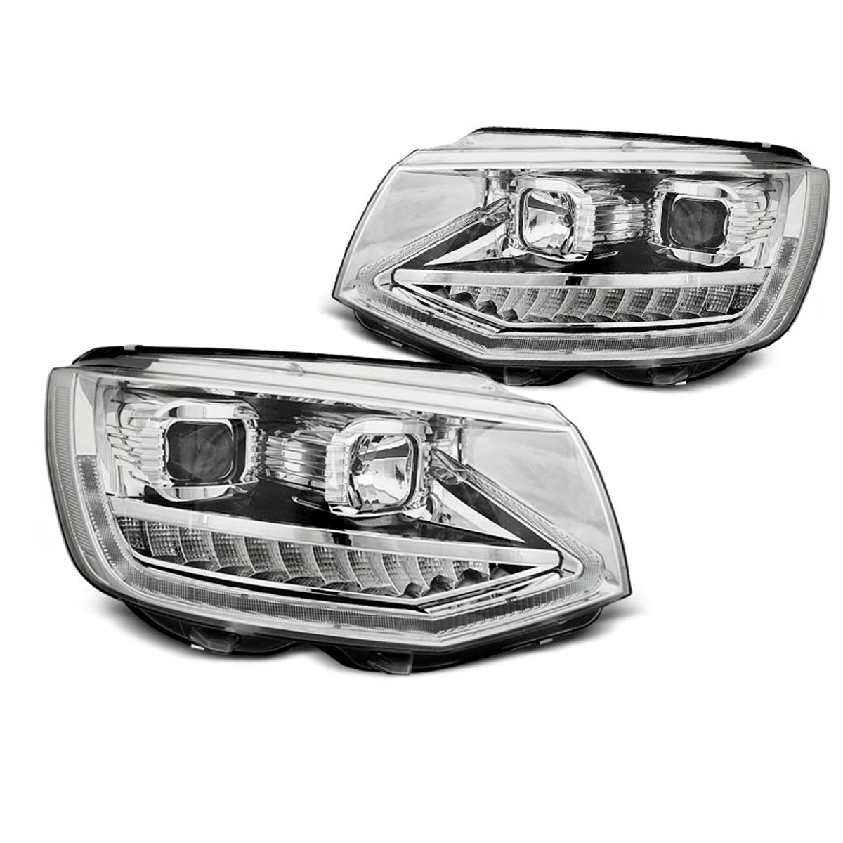 Scheinwerfer Röhrenlicht DRL Chrom SEQ passend für VW T6 15-19