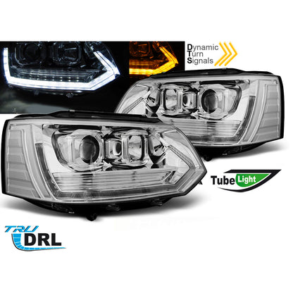 Scheinwerfer Röhrenlicht T6 Optik Chrom passend für VW T5 2010-2015