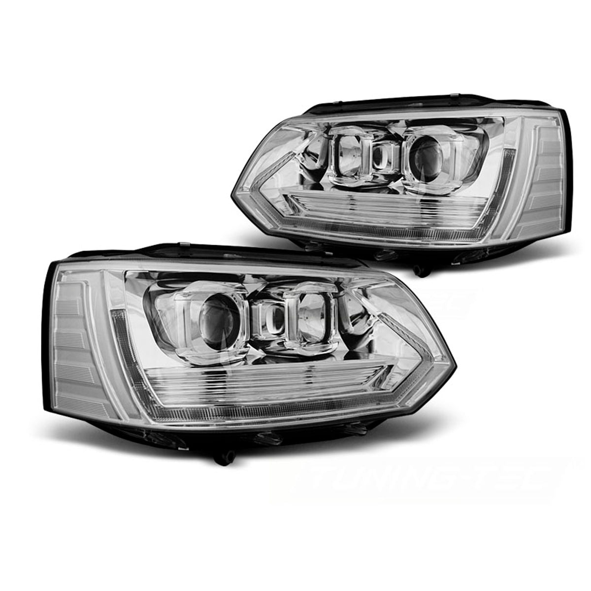 Scheinwerfer Röhrenlicht T6 Optik Chrom passend für VW T5 2010-2015