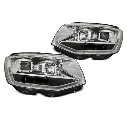 Scheinwerfer Röhrenlicht Chrom DRL SEQ passend für VW T6 15-19