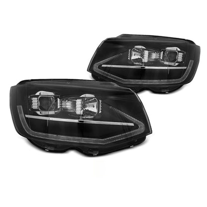 Scheinwerfer Röhrenlicht Schwarz DRL SEQ passend für VW T6 15-19