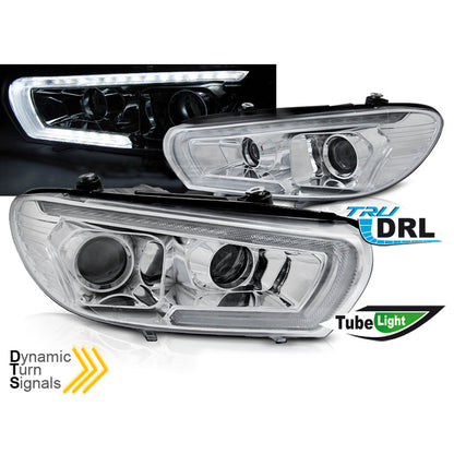 Scheinwerfer Röhren SEQ LED Chrom passend für VW Scirocco 08-04.14