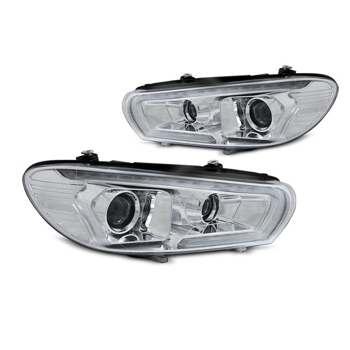 Scheinwerfer Röhren SEQ LED Chrom passend für VW Scirocco 08-04.14