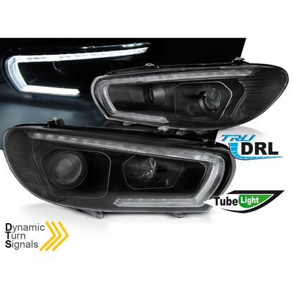 Scheinwerfer Röhren SEQ LED Schwarz passend für VW Scirocco 08-04.14