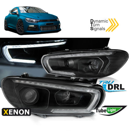 Xenon Scheinwerfer Röhren SEQ LED Schwarz passend für VW Scirocco 08-04.14