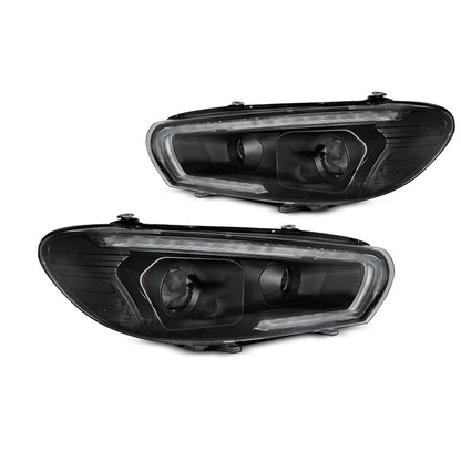 Xenon Scheinwerfer Röhren SEQ LED Schwarz passend für VW Scirocco 08-04.14