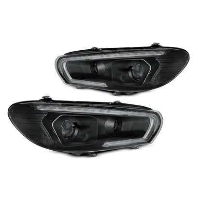 Scheinwerfer Röhren SEQ LED Schwarz passend für VW Scirocco 14-17