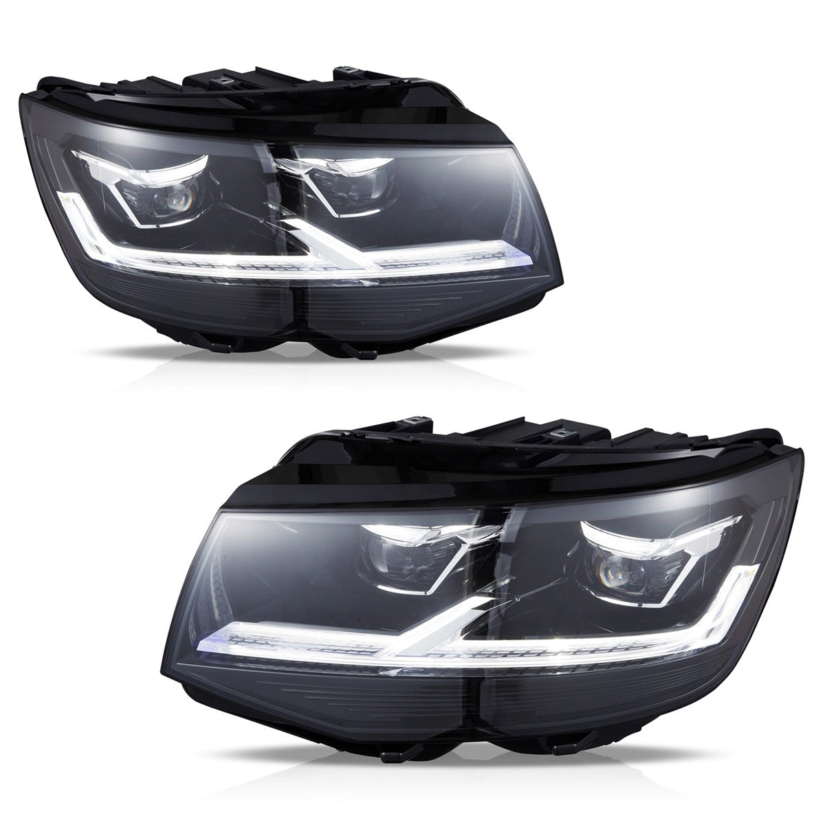Voll LED schwarze Scheinwerfer passend für VW Transporter Multivan T6 2015-2019