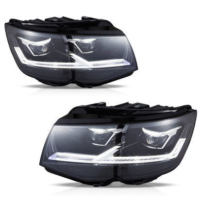 Voll LED schwarze Scheinwerfer passend für VW Transporter Multivan T6 2015-2019