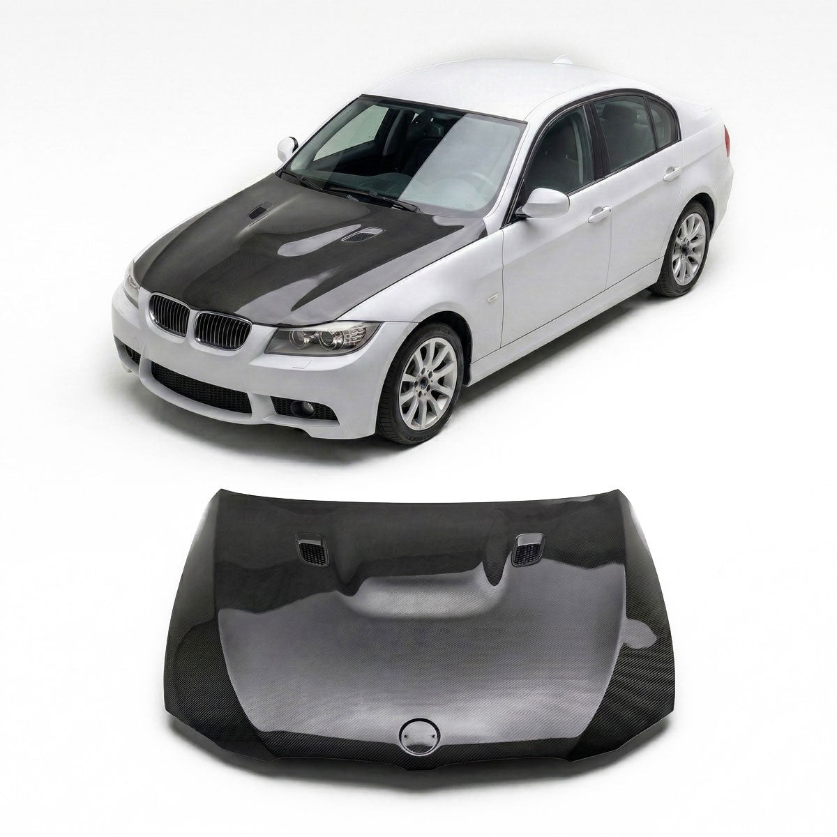 Carbon-Optik Sport Motorhaube passend für BMW 3er E90 E91 2008-2011