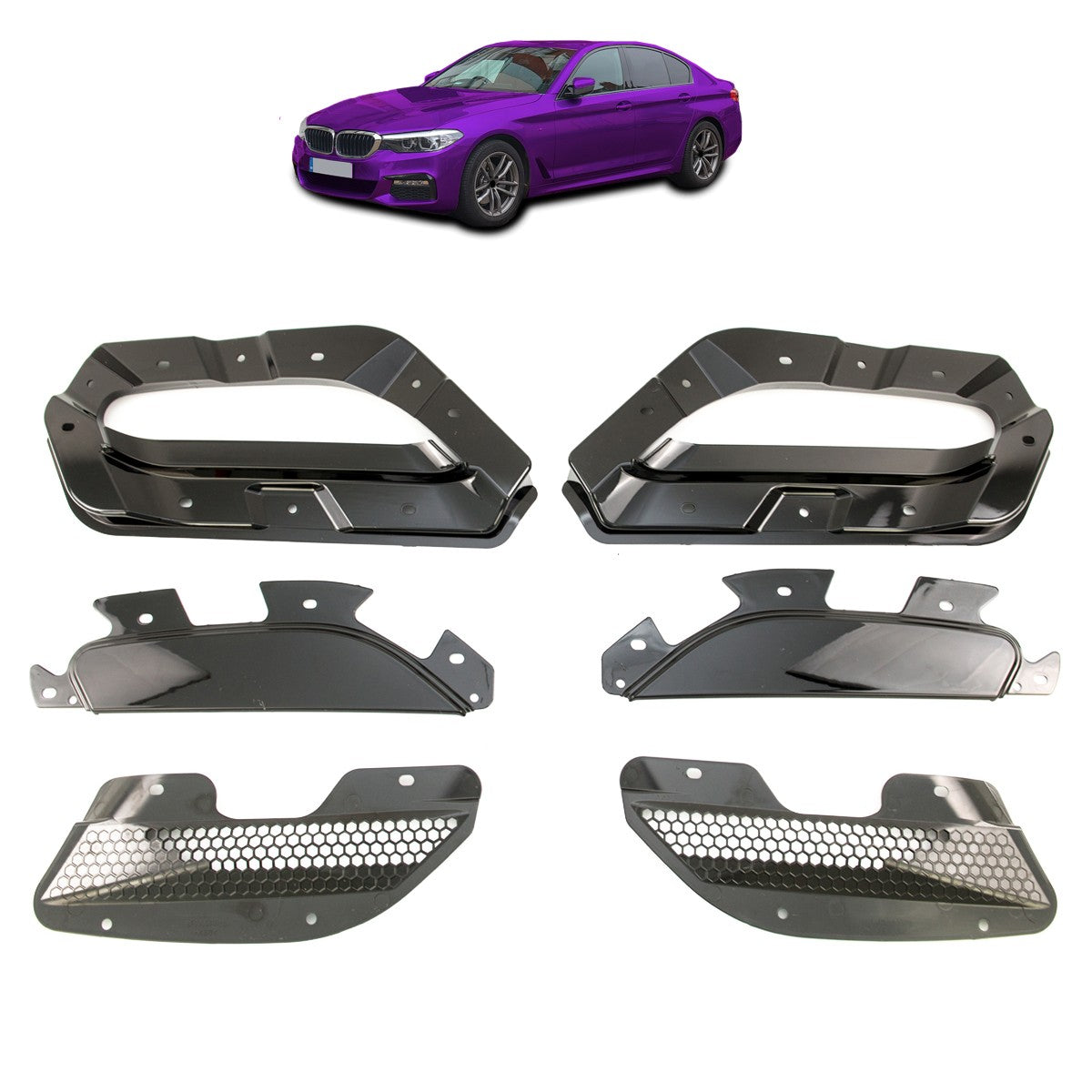 Fronthaube Grill Luftöffnungen passend für BMW 5er G30 G31 2017-2023