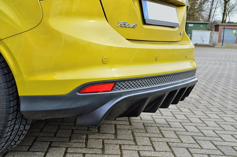 Heckansatz Heckdiffusor Ford Focus, DYB Bj.: 2010-2014 Schwarz Matt