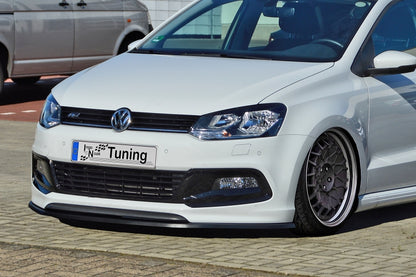 CUP Frontspoilerlippe ABS Volkswagen Polo 5, 6C, R-Line Schwarz Glanz