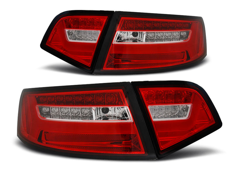 Tuning-Tec LED Lightbar Rückleuchten für Audi A6 4F (C6) Facelift 08-11 Limousine rot/klar
