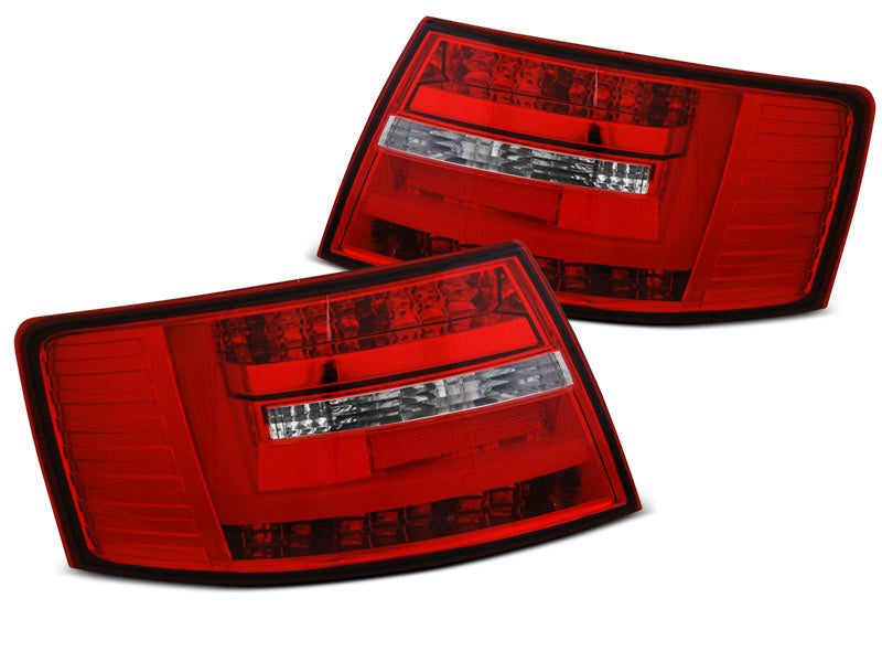 Tuning-Tec LED Lightbar Rückleuchten für Audi A6 4F (C6) 04-08 Limousine rot/klar (6Pin)