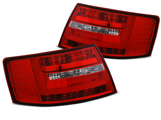 Tuning-Tec LED Lightbar Rückleuchten für Audi A6 4F (C6) 04-08 Limousine rot/klar (6Pin)