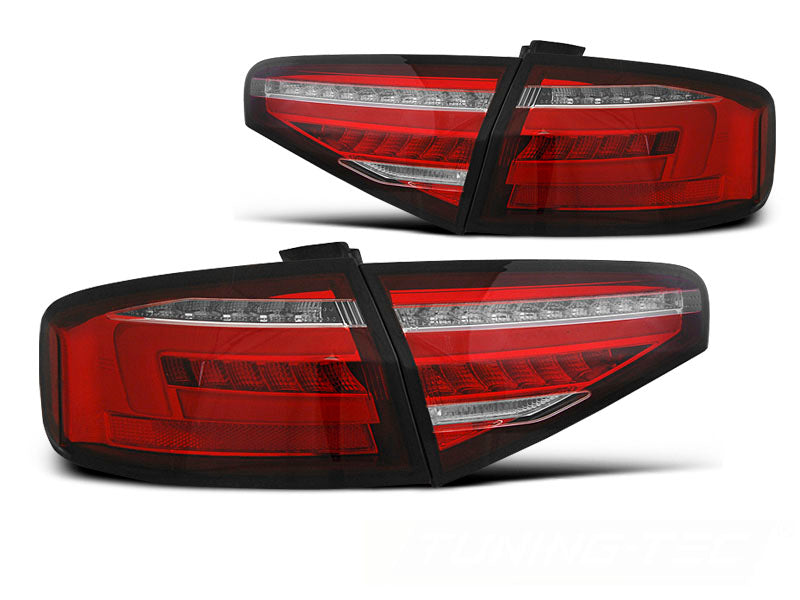 Tuning-Tec Voll LED Lightbar Rückleuchten für Audi A4 B8 (8K) Facelift Limousine 12-15 rot/klar mit dynamischem Blinker