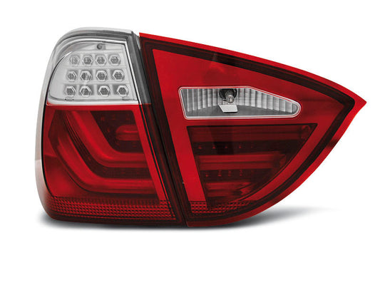 Tuning-Tec LED Lightbar Rückleuchten für BMW 3er E91 Touring 05-08 rot/silber/klar