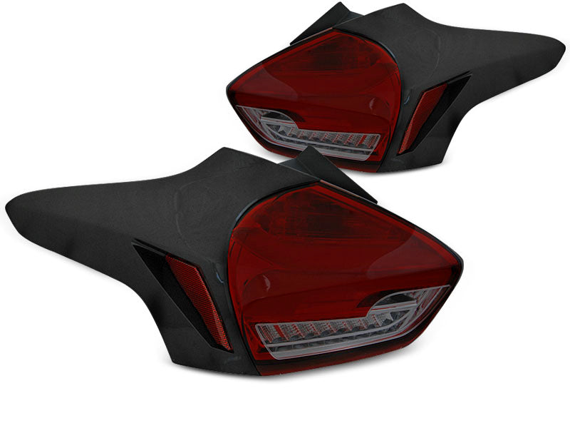 Tuning-Tec Voll LED Lightbar Rückleuchten für Ford Focus MK3 15-18 rot/rauch mit dynamischem Blinker