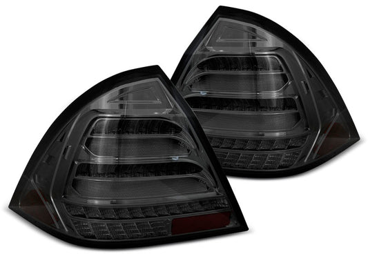 Tuning-Tec LED Lightbar Rückleuchten für Mercedes Benz C-Klasse W203 04-07 Limousine Schwarz Dynamische Blinker