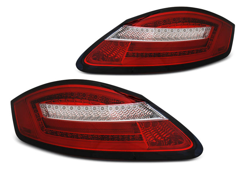 Tuning-Tec Voll LED Rückleuchten für Porsche Cayman 987c 05-09/Boxster 987 05-08 rot/klar