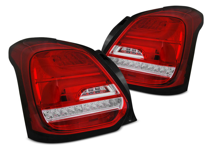Tuning-Tec Voll LED Lightbar Rückleuchten für Suzuki Swift VI (6) 17+ rot/klar mit dynamischem Blinker