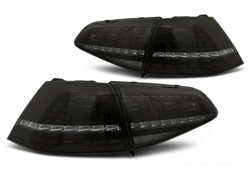 Tuning-Tec LED Rückleuchten für VW Golf 7 (VII) 13-17 schwarz/rauch mit dynamischem Blinker