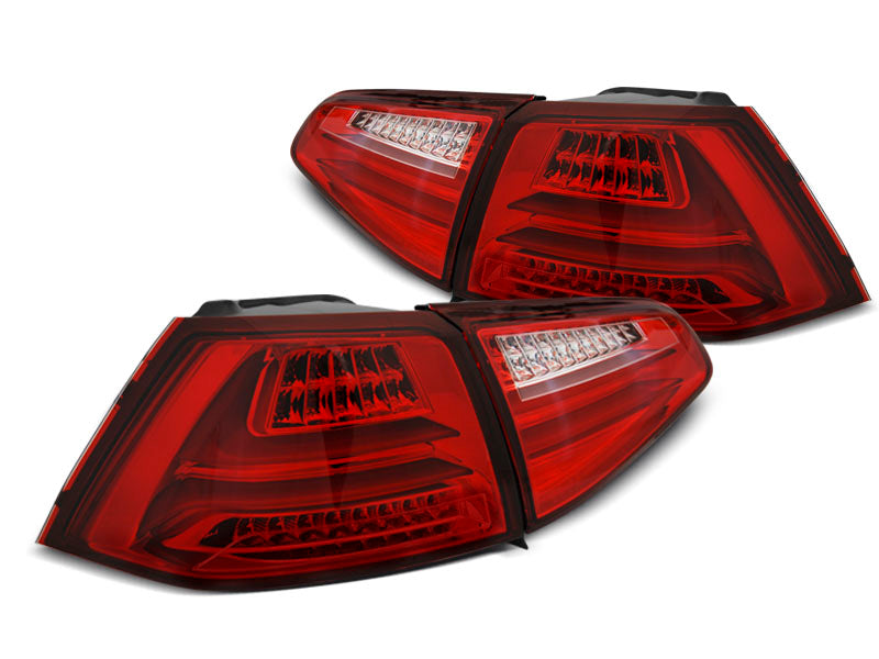 Tuning-Tec Voll LED Lightbar Rückleuchten für VW Golf 7 (VII) 13-17 rot/klar