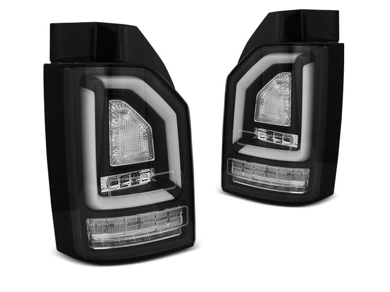 Tuning-Tec Voll LED Lightbar Rückleuchten für VW T6 15-19 schwarz/klar mit dynamischem Blinker