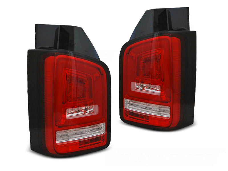 Tuning-Tec Voll LED Lightbar Rückleuchten für VW T6 15-19 Rot/Weiß / Dynamischer Blinker