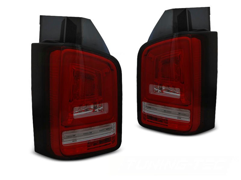 Tuning-Tec Voll LED Lightbar Rückleuchten für VW T6 15-19 rot/schwarz / Dynamischer Blinker