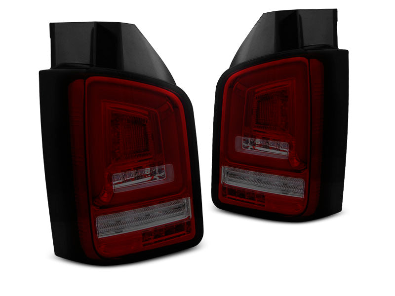 Tuning-Tec Voll LED Lightbar Rückleuchten für VW T5 GP 10-15 rot/rauch mit dynamischem Blinker