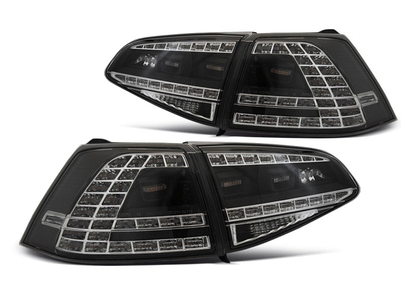 Tuning-Tec LED Rückleuchten für VW Golf 7 (VII) 13-17 schwarz/klar im GTI- mit dynamischem Blinker