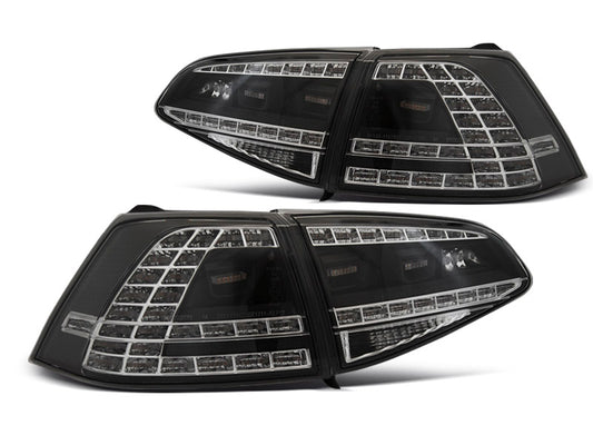 Tuning-Tec LED Rückleuchten für VW Golf 7 (VII) 13-17 schwarz/klar im GTI- mit dynamischem Blinker