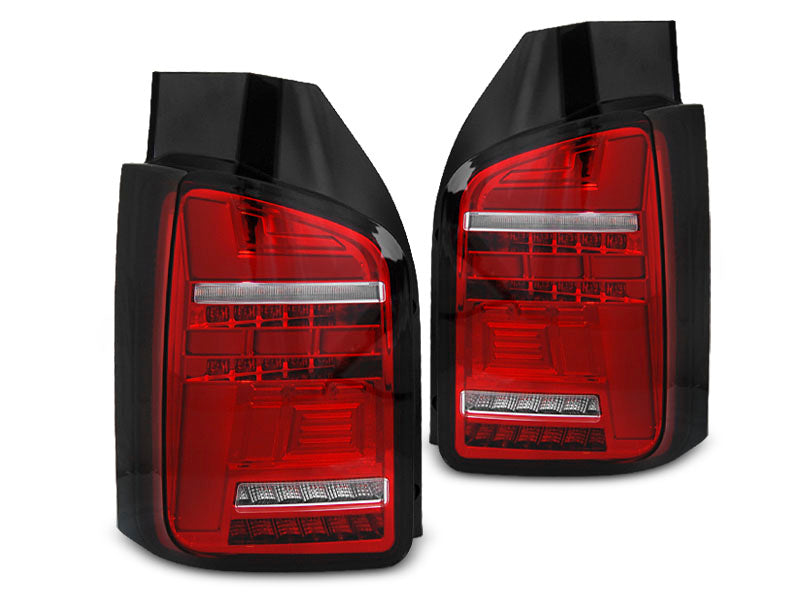 Tuning-Tec Voll LED Lightbar Rückleuchten für VW T6 15-19 rot/klar mit dynamischen Blinker
