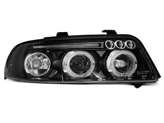 Tuning-Tec LED Angel Eyes Scheinwerfer für Audi A4 B5 Facelift 99-00 schwarz
