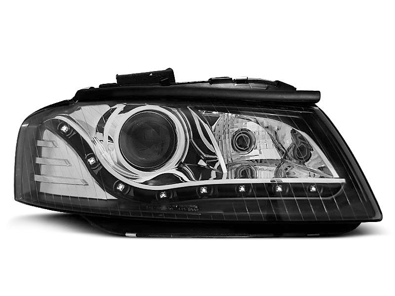 Tuning-Tec LED Tagfahrlicht Scheinwerfer für Audi A3 8P 04-08 schwarz
