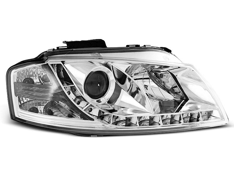 Tuning-Tec LED Tagfahrlicht Scheinwerfer für Audi A3 8P 04-08 chrom