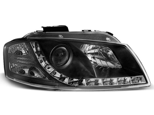 Tuning-Tec LED Tagfahrlicht- Scheinwerfer für Audi A3 8P 04-08 schwarz