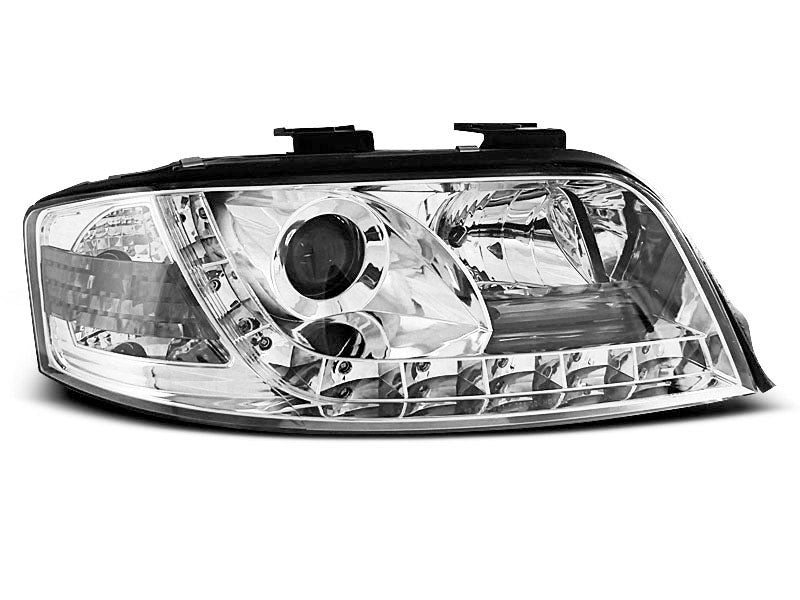 Tuning-Tec LED Tagfahrlicht Scheinwerfer für Audi A6 4B 01-04 chrom