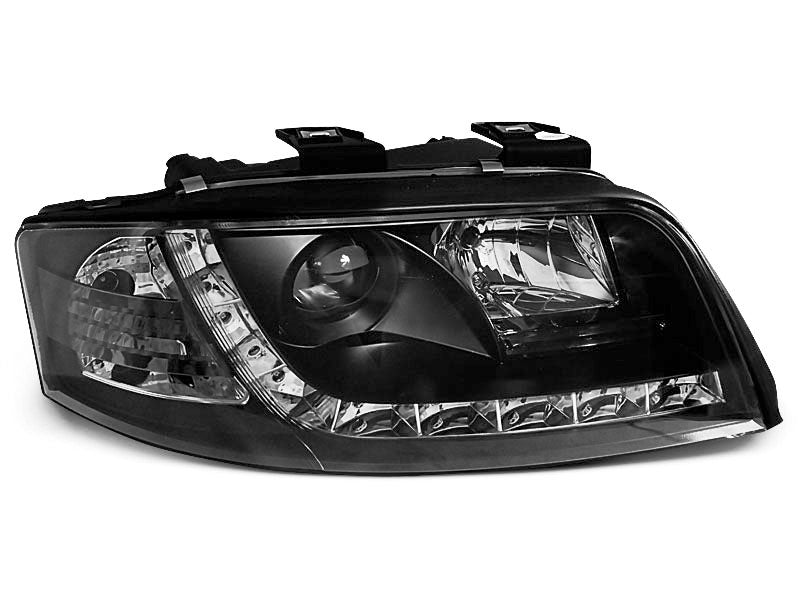 Tuning-Tec LED Tagfahrlicht Scheinwerfer für Audi A6 4B 01-04 schwarz