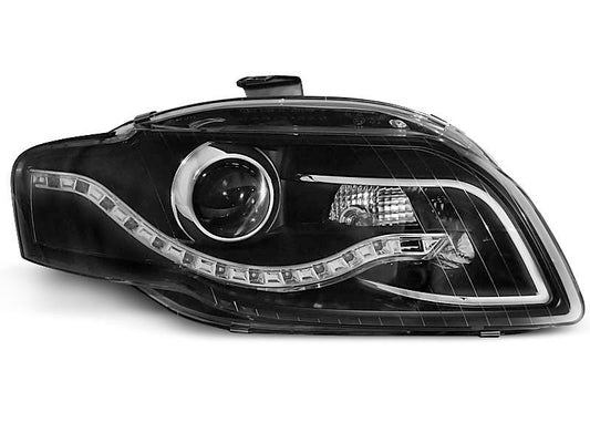 Tuning-Tec LED Tagfahrlicht Scheinwerfer für Audi A4 B7 05-08 schwarz