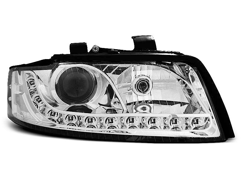 Tuning-Tec LED Tagfahrlicht Scheinwerfer für Audi A4 B6 00-04 chrom
