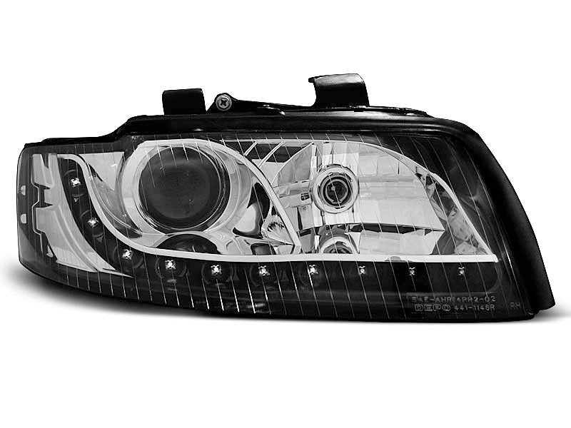 Tuning-Tec LED Tagfahrlicht Scheinwerfer für Audi A4 B6 00-04 schwarz