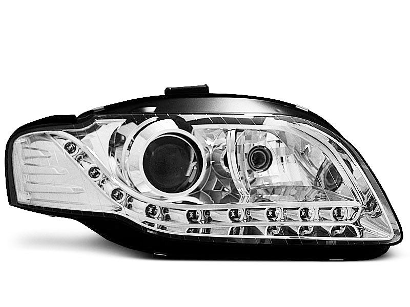 Tuning-Tec LED Tagfahrlicht Scheinwerfer für Audi A4 B7 05-08 chrom