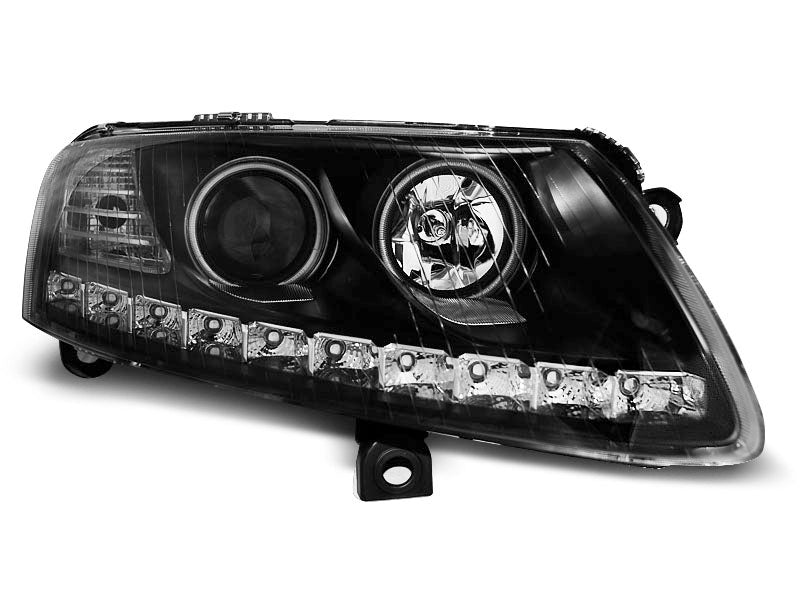 Tuning-Tec LED Angel Eyes Scheinwerfer für Audi A6 C6 (4F) 04-08 schwarz