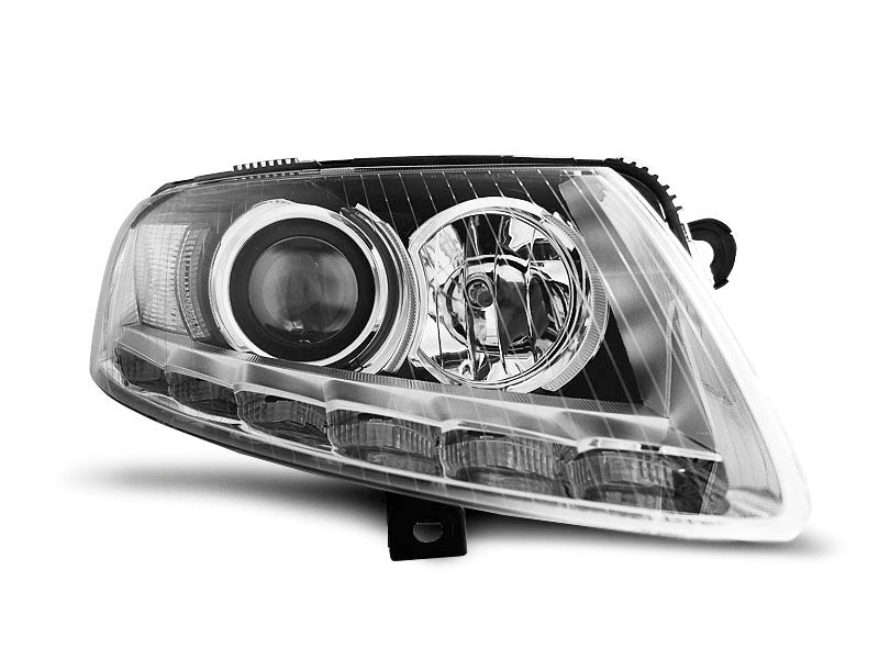 Tuning-Tec Xenon LED Tagfahrlicht Scheinwerfer für Audi A6 C6 (4F) 04-08 chrom LTI