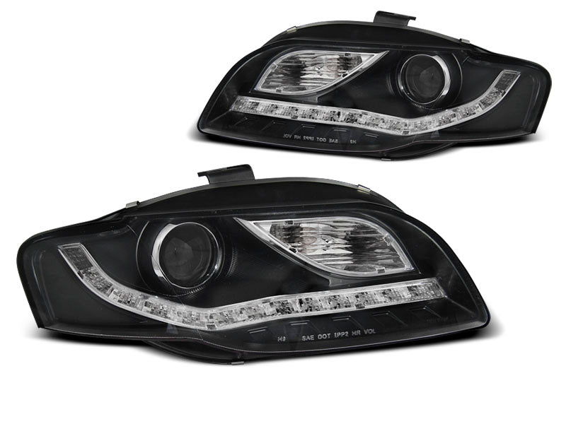 Tuning-Tec LED Tagfahrlicht Scheinwerfer für Audi A4 B7 05-08 schwarz